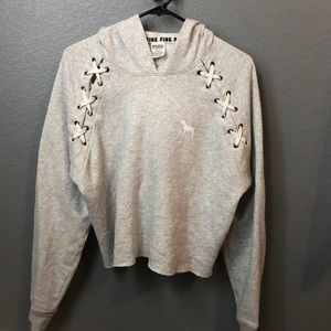 Crop sweater with lacing